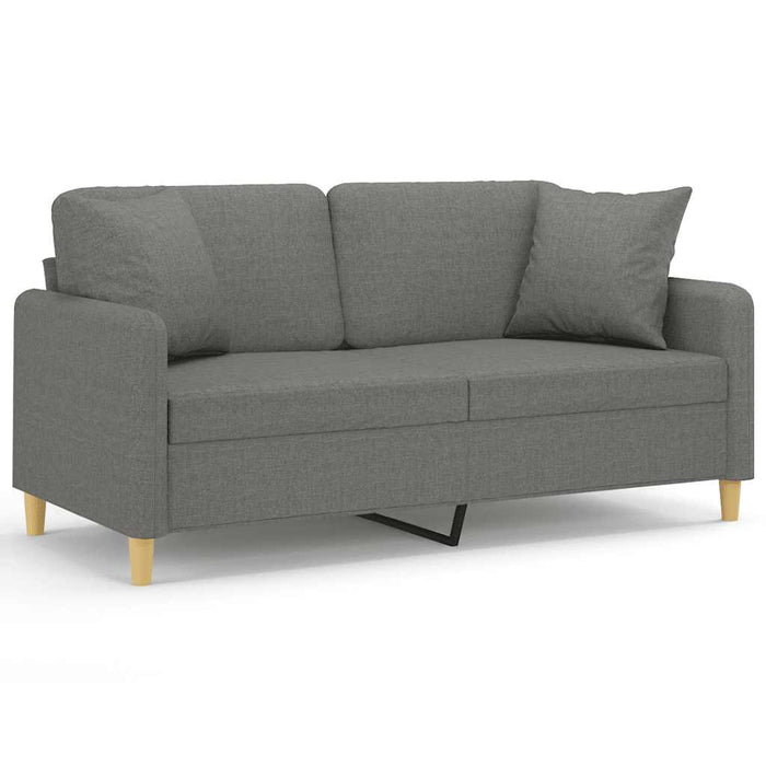 Canapea cu 2 locuri cu perne&pernuțe gri închis 140 cm textil WALTI