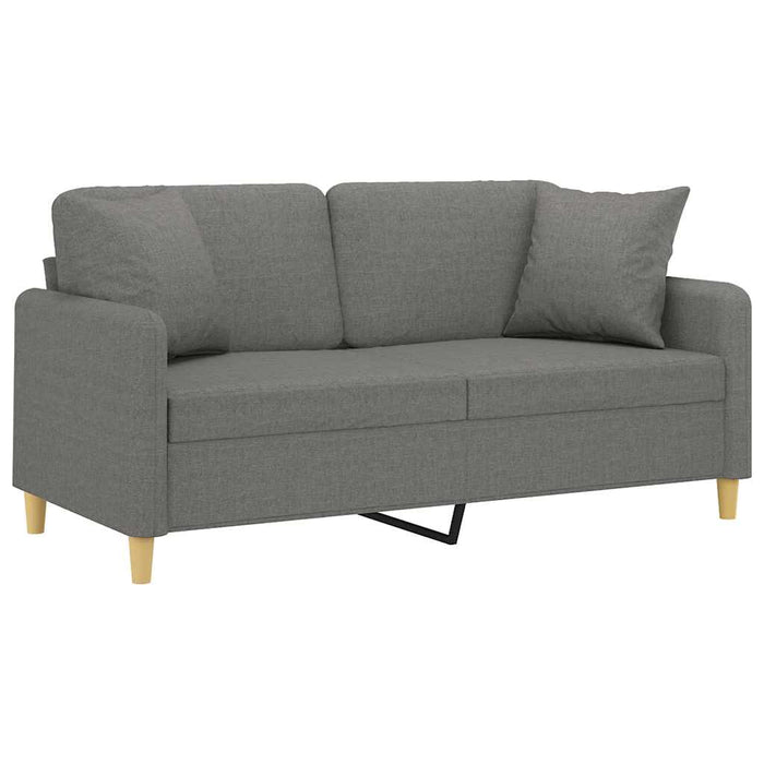 Canapea cu 2 locuri cu perne&pernuțe gri închis 140 cm textil WALTI
