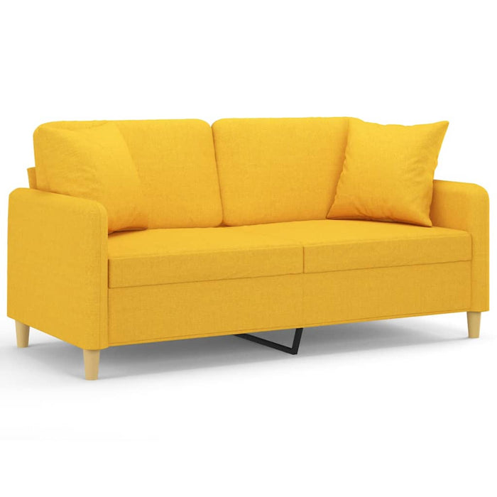 Canapea 2 locuri cu perne&pernuțe galben deschis 140 cm textil WALTI