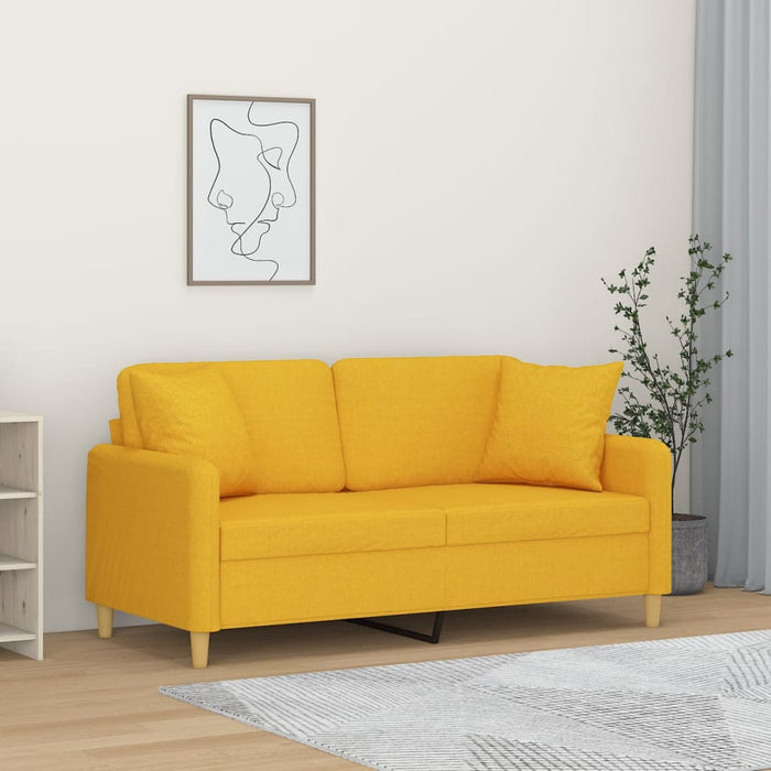 Canapea 2 locuri cu perne&pernuțe galben deschis 140 cm textil WALTI