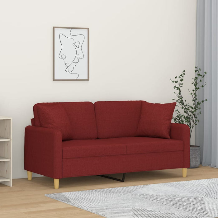 Canapea cu 2 locuri cu perne&pernuțe roșu vin 140 cm textil WALTI