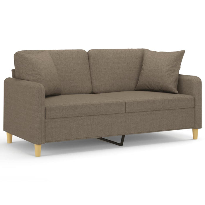Canapea cu 2 locuri cu perne&pernuțe gri taupe 140 cm textil WALTI