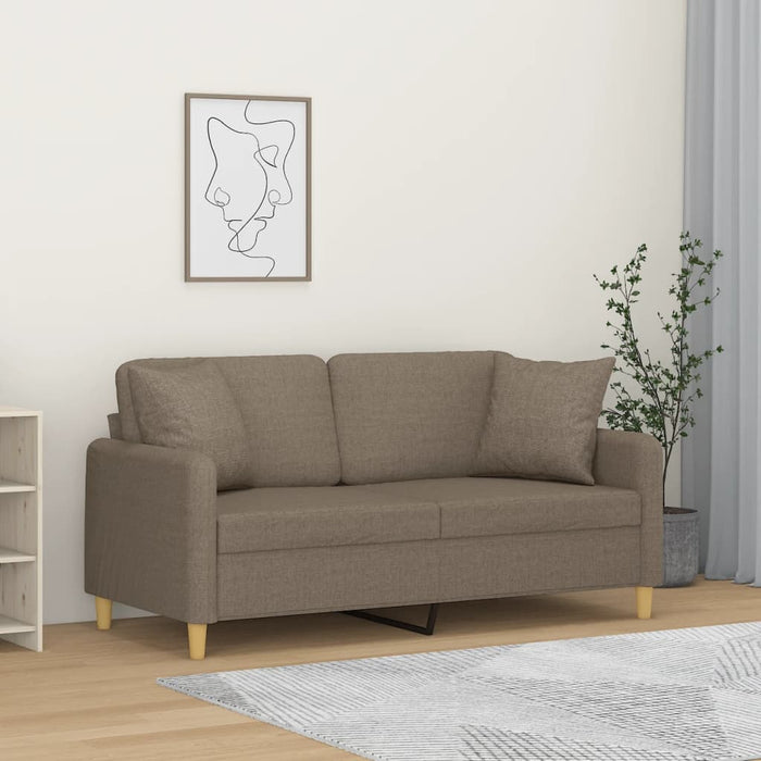 Canapea cu 2 locuri cu perne&pernuțe gri taupe 140 cm textil WALTI