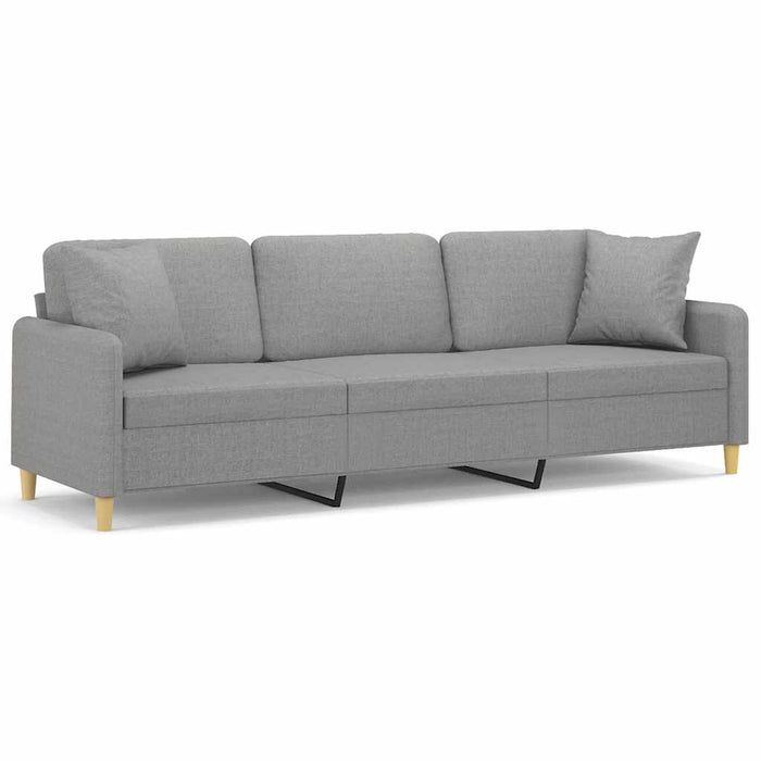 Canapea cu 3 locuri cu perne&pernuțe gri deschis 210 cm textil WALTI