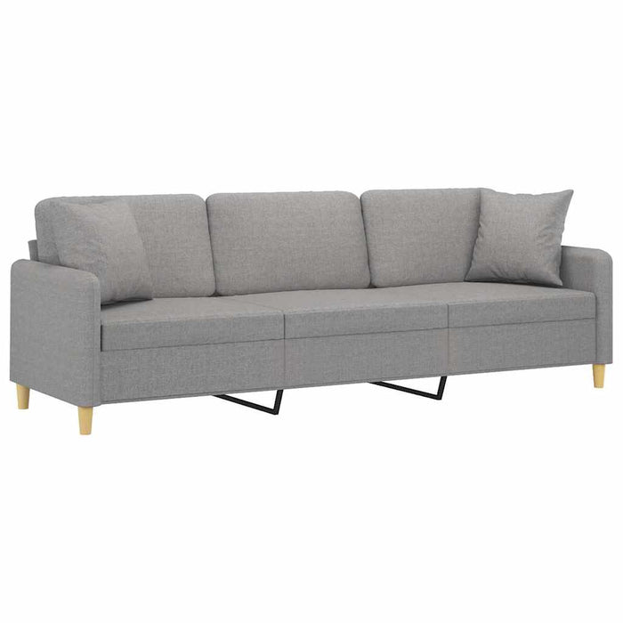 Canapea cu 3 locuri cu perne&pernuțe gri deschis 210 cm textil WALTI