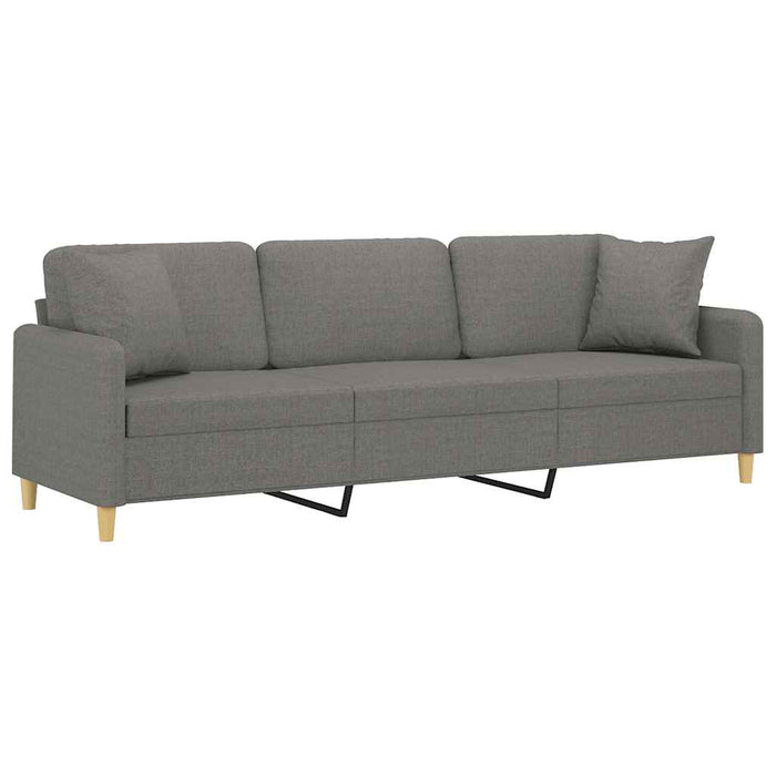 Canapea cu 3 locuri cu perne&pernuțe gri închis 210 cm textil WALTI