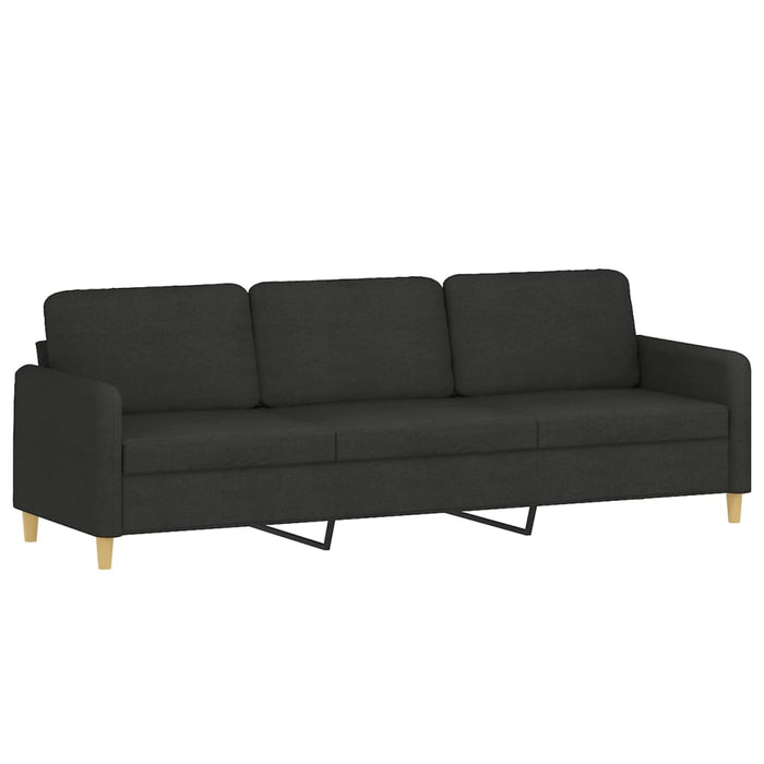 Canapea cu 3 locuri cu perne&pernuțe negru 210 cm textil WALTI
