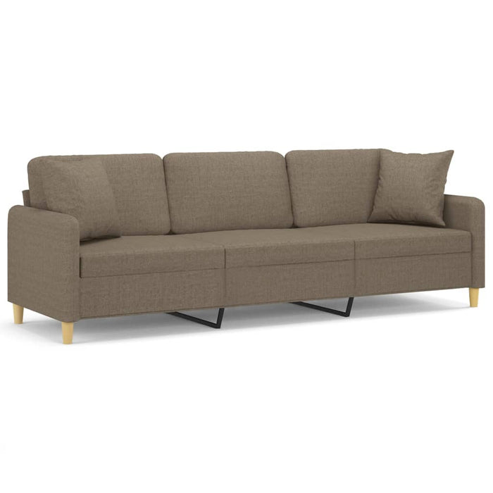 Canapea cu 3 locuri cu perne&pernuțe gri taupe 210 cm textil WALTI