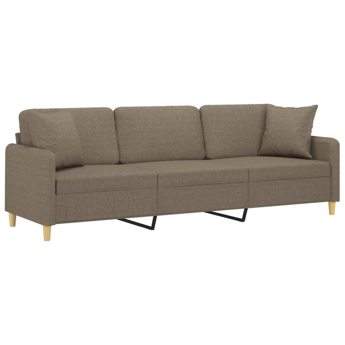 Canapea cu 3 locuri cu perne&pernuțe gri taupe 210 cm textil WALTI