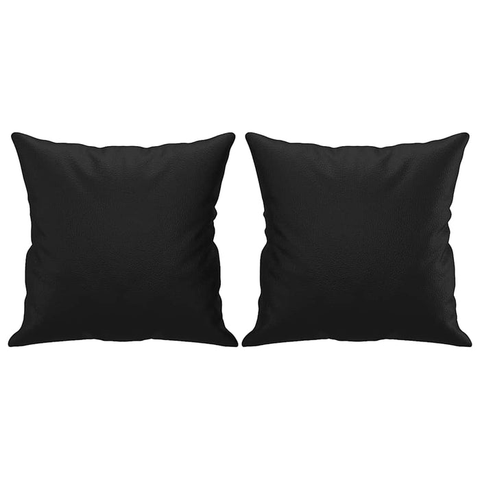 Canapea cu 2 locuri, perne&pernuțe negru 120 cm piele ecologică WALTI