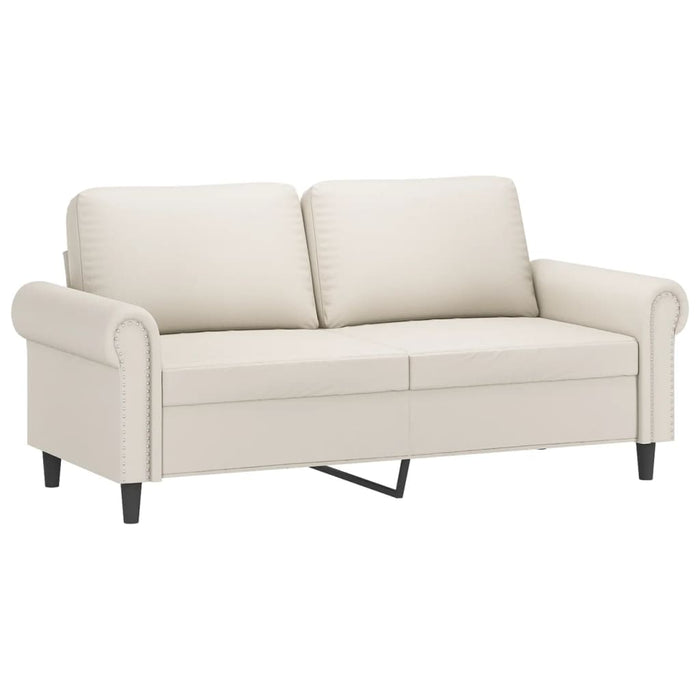 Canapea cu 2 locuri, perne&pernuțe crem 140 cm piele ecologică WALTI