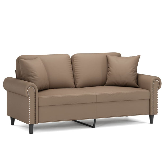 Canapea cu 2 locuri, perne&pernuțe cappuccino 140 cm piele eco WALTI