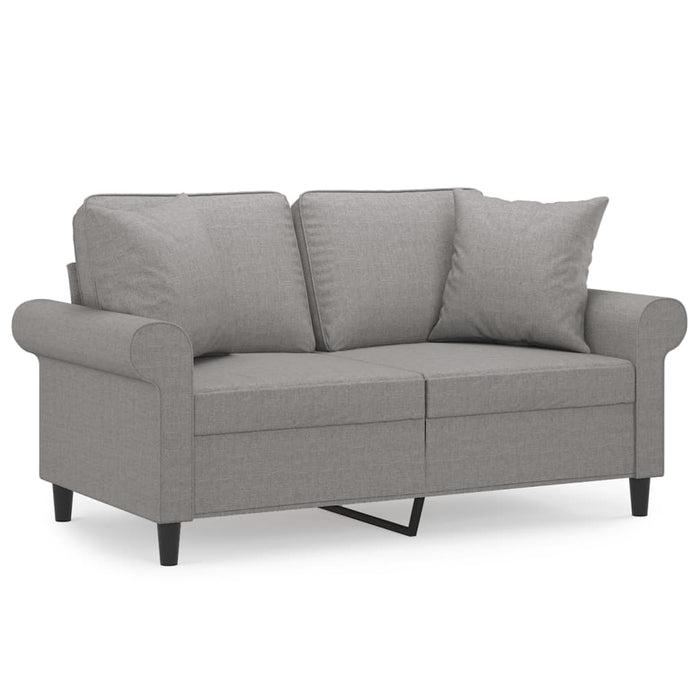 Canapea cu 2 locuri, perne&pernuțe, gri deschis, 120 cm, textil WALTI