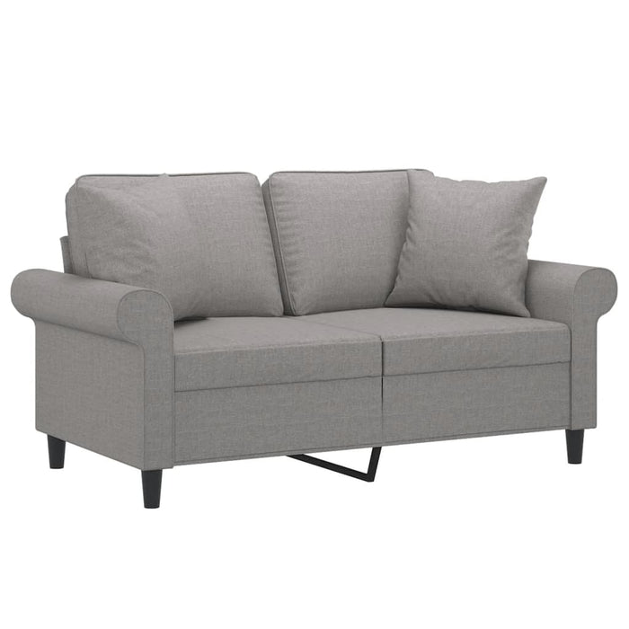 Canapea cu 2 locuri, perne&pernuțe, gri deschis, 120 cm, textil WALTI