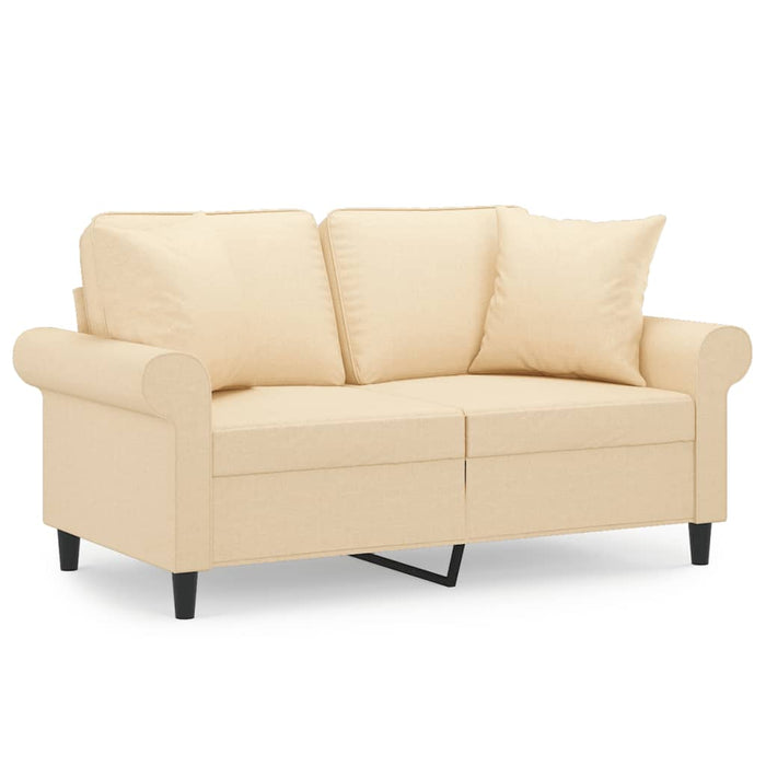 Canapea cu 2 locuri cu perne&pernuțe crem 120 cm textil WALTI
