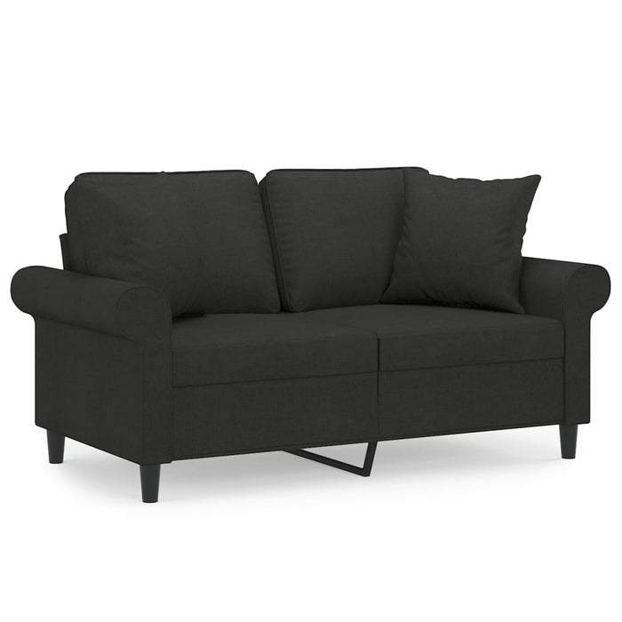Canapea cu 2 locuri cu perne&pernuțe negru 120 cm textil WALTI