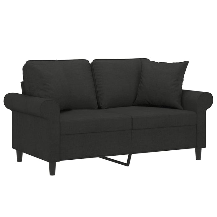 Canapea cu 2 locuri cu perne&pernuțe negru 120 cm textil WALTI