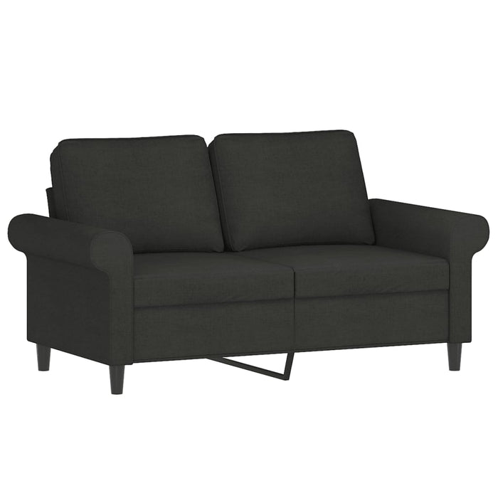 Canapea cu 2 locuri cu perne&pernuțe negru 120 cm textil WALTI