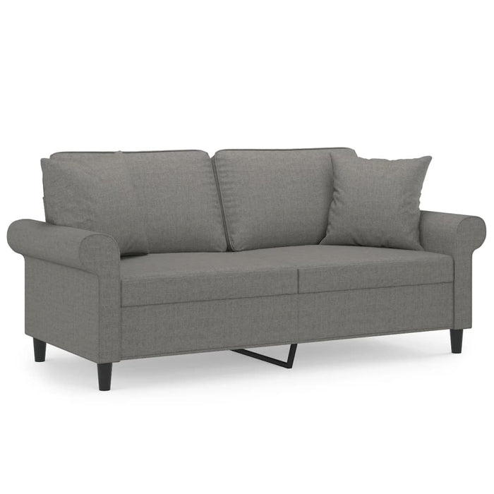 Canapea cu 2 locuri cu perne&pernuțe gri închis 140 cm textil - WALTI WALTI