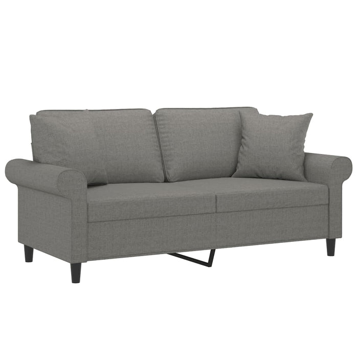 Canapea cu 2 locuri cu perne&pernuțe gri închis 140 cm textil - WALTI WALTI