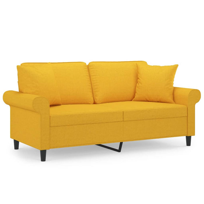 Canapea 2 locuri cu perne&pernuțe galben deschis 140 cm textil WALTI