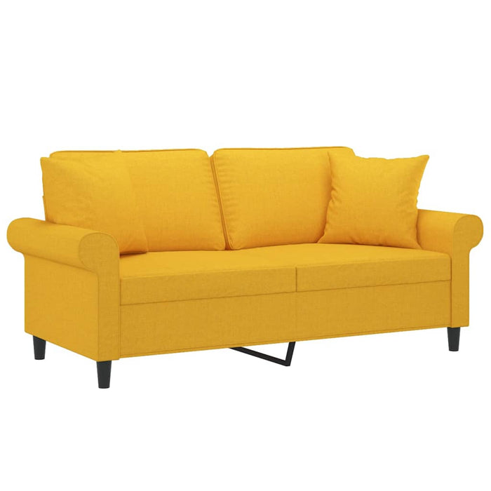 Canapea 2 locuri cu perne&pernuțe galben deschis 140 cm textil WALTI