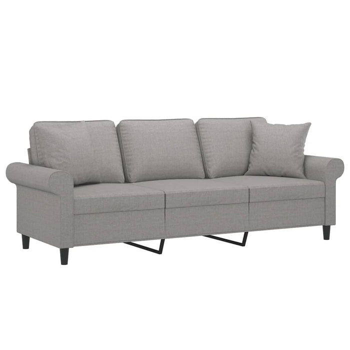 Canapea cu 3 locuri cu perne&pernuțe gri deschis 180 cm textil WALTI