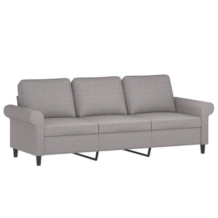 Canapea cu 3 locuri cu perne&pernuțe gri deschis 180 cm textil WALTI