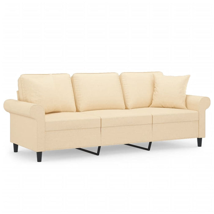 Canapea cu 3 locuri cu perne&pernuțe crem 180 cm textil WALTI
