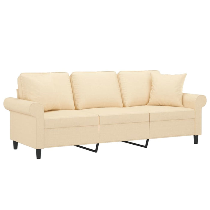 Canapea cu 3 locuri cu perne&pernuțe crem 180 cm textil WALTI