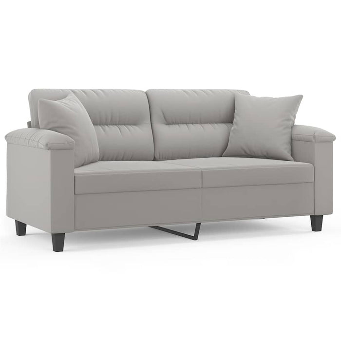Canapea cu 2 locuri perne&pernuțe gri deschis 140 cm microfibră WALTI