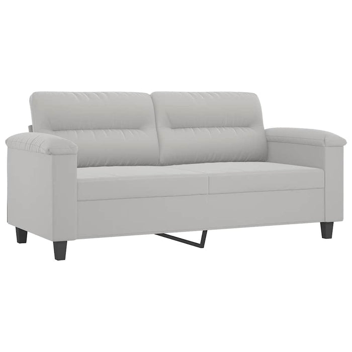 Canapea cu 2 locuri perne&pernuțe gri deschis 140 cm microfibră WALTI