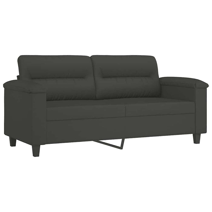 Canapea cu 2 locuri, perne&pernuțe gri închis 140 cm microfibră WALTI