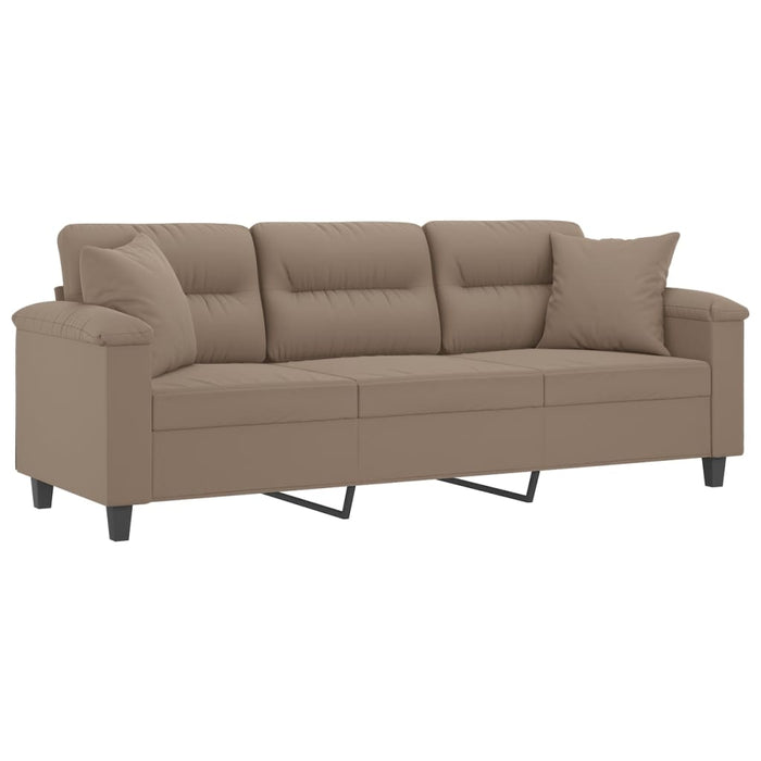 Canapea cu 3 locuri, perne&pernuțe gri taupe 180 cm microfibră WALTI