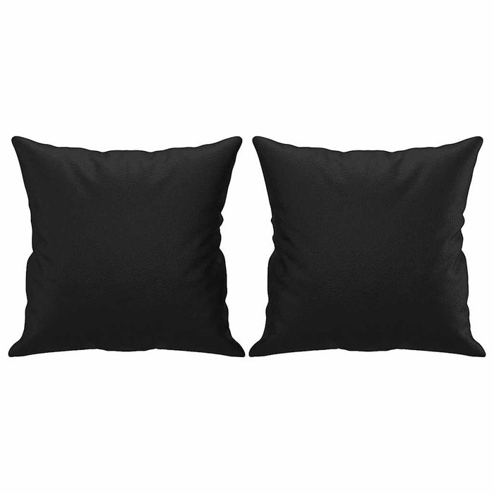 Canapea cu 2 locuri, perne&pernuțe negru 140 cm piele ecologică WALTI