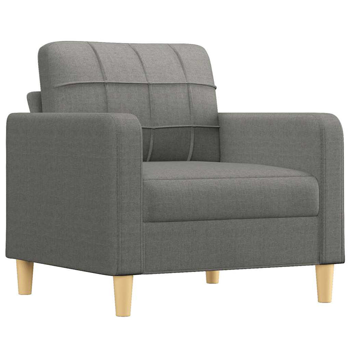 Fotoliu canapea cu taburet, gri închis, 60 cm, textil WALTI