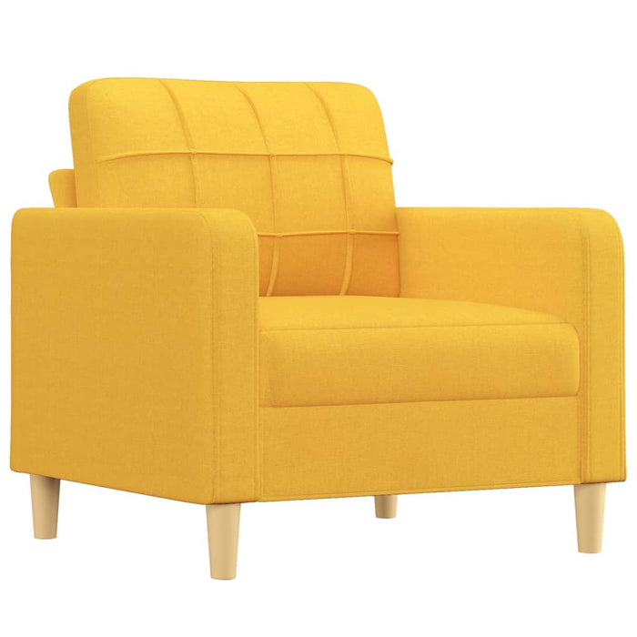 Fotoliu canapea cu taburet, galben deschis, 60 cm, textil WALTI