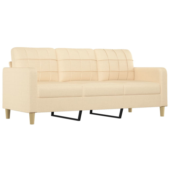 Canapea cu 3 locuri cu taburet, crem, 180 cm, material textil WALTI