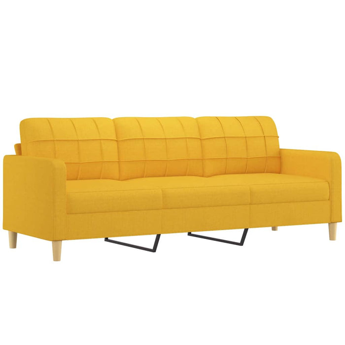 Canapea cu 3 locuri și taburet, galben deschis, 210 cm, textil WALTI