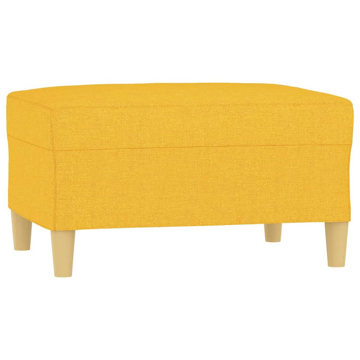 Canapea cu 3 locuri și taburet, galben deschis, 210 cm, textil WALTI