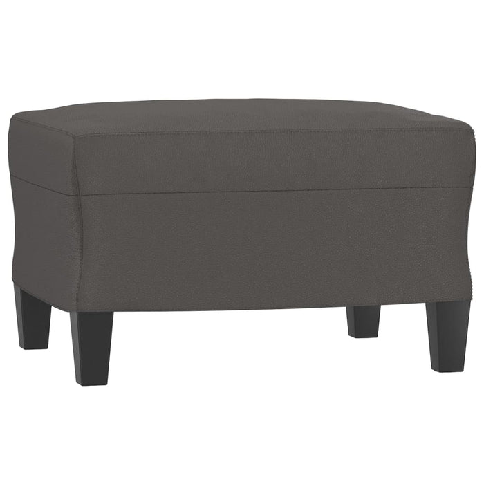 Fotoliu canapea cu taburet, gri, 60 cm, piele ecologică WALTI