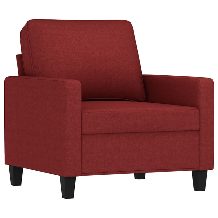 Fotoliu canapea cu taburet, roșu vin, 60 cm, material textil WALTI