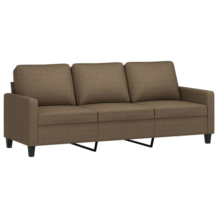 Canapea cu 3 locuri cu taburet, maro, 180 cm, material textil WALTI