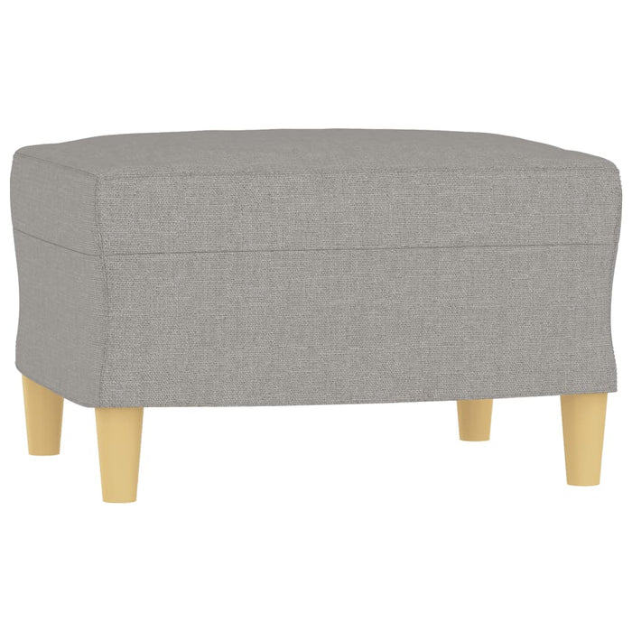 Fotoliu canapea cu taburet, gri deschis, 60 cm, textil WALTI