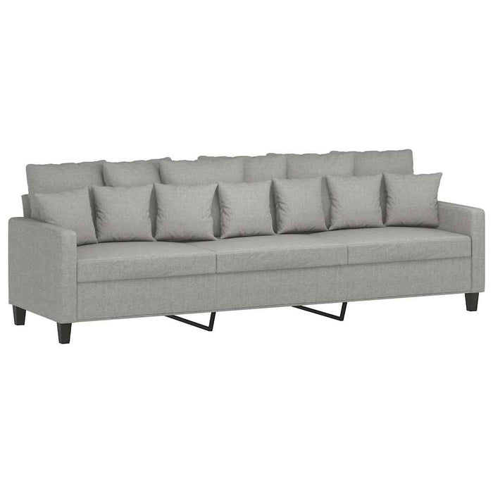 Canapea cu 3 locuri și taburet, gri deschis, 210 cm, textil WALTI