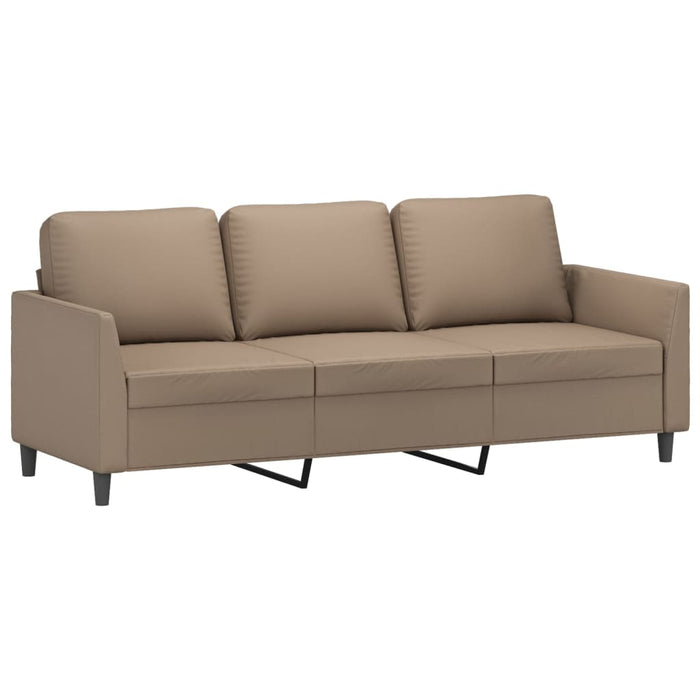 Canapea cu 3 locuri / taburet cappuccino 180 cm piele ecologică WALTI