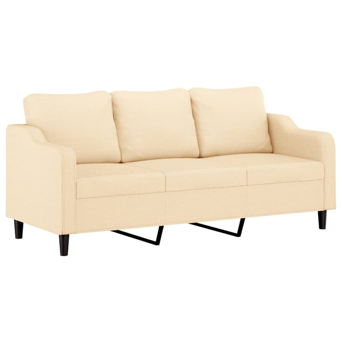 Canapea cu 3 locuri cu taburet, crem, 180 cm, material textil WALTI