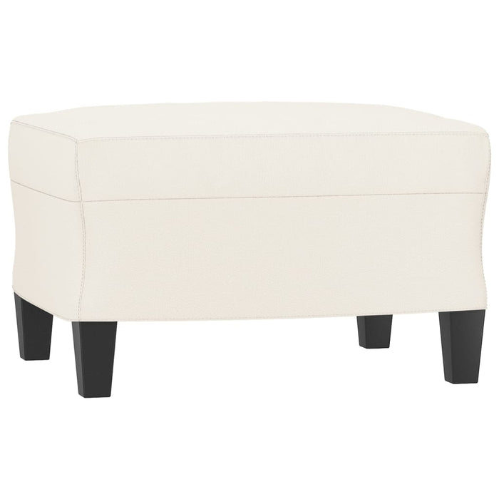 Fotoliu canapea cu taburet, crem, 60 cm, piele ecologică WALTI