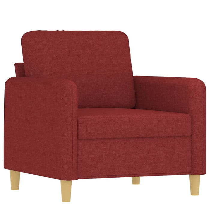 Fotoliu canapea cu taburet, roșu vin, 60 cm, material textil WALTI