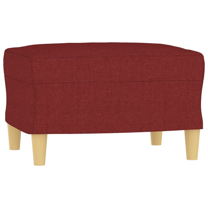 Fotoliu canapea cu taburet, roșu vin, 60 cm, material textil WALTI